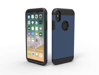 Coque blindée pour iphone X bleu marine haute qualité silicone + polycarbonate