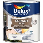 Ecran+ bois - Peinture satinée pour bois extérieur - Volets, portes, fenêtres, portails - Blanc 0,5 l Dulux Valentine