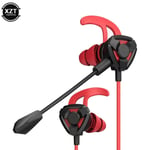 black red Écouteurs de jeu filaires avec contrôle du micro pour touristes, casque universel pour téléphone portable, PC, ordinateur, jeux CS, suppression du bruit, écouteurs, nouveau ""Nipseyteko