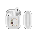 Head Case Designs Officially Licensed Nature Magick Letter C Floral Monogram Letter 1 Clear Hard Crystal Cover Compatible With Apple AirPods 1 1st Gen / 2 2nd Gen Charging Case