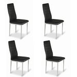 Lot de 4 chaises salle à manger noires - Lena