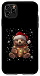 Coque pour iPhone 11 Pro Max Ours de Noël Lumières de Noël Père Noël Ours en peluche Noël