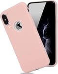 Coque Iphone X,Iphone 10 Coque, Tpu Soft Coque Silicone Liquide,Ultra Mince Léger,Anti-Choc,Housse Léger Souple Flexible Portable Étui Pour Iphone X/10 Case - Rose