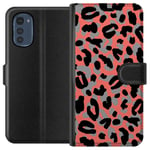 Motorola Moto E32s Svart Plånboksfodral Leopardskrud