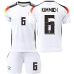 Tyskland Hemma EM 2024 Jersey Fotbollströja Barn Herr Kit Nr.6 Kimmich sockless 24