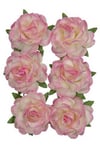 Scrapberrys Mulberry pappersrosor Jubilee - 30 mm White Pink 6 st