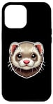 Coque pour iPhone 12 Pro Max Adorable Visage d'un Furet Dessin pour Amoureux des Animaux