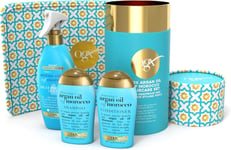 OGX Gift Set, Argan Oil of Morroco Hair Care Gift Set with Heat Protection Spray