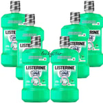 6 x Listerine Smart Rinse Mouthwash for Kids 6+ Mild Mint 250ml Sugar Free