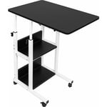 Haloyo - Bureau Mobile Debout,Table ordinateur portable,hauteur réglable,avec 4 roulettes,noir