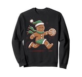 Gingerbread Man Playing Basketball - Christmas Sports Fun Sweatshirt