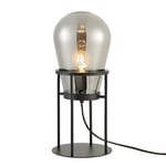 JUUS Bordslampa WHITNEY Mattsvart/rökfärgat glas