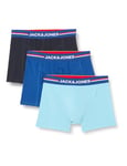 JACK & JONES Men's Jactim Solid Trunks 3 Pack Boxer Shorts, True Blue/Pack:splish Splash-Navy Blazer, M