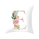 jieGorge Letter Pillow Alphabet Cushion Cover for Sofa Home Decoration Flower Pillowcase, Pillow Case for Easter Day (E)