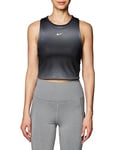 NIKE DX1033-010 W NK DF SWSH PRNT Crop Tank Vest Femme Black/Reflective Silv Taille M