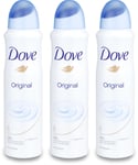 Dove Original Antiperspirant Deodorant Aerosol 150ml X 3