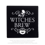 Alchemy Gothic Witches Brew Ceramic Coaster: cauldron skull witch magic gothic