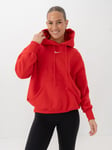 Nike Pheonix Fleece Over-Sized Pullover Hoodie - Dame - Rød - XXL