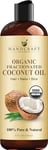 Handcraft Blends Organic Fractionated Coconut Oil - 236 ml - 100% Pure and Natural - Premium Grade Oil for Skin and Hair - Carrier Oil - Hair and Body Oil - Massage Oil