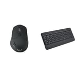 Logitech M720 Triathlon Multi-Device Wireless Mouse, Bluetooth, USB Unifying Receiver, 1000 DPI & Signature K650 Wireless Keyboard with Wrist Rest, Full-Size, BLE Bluetooth or Logi Bolt USB