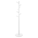 VASAGLE Coat Rack Free Standing Coat Tree with 7 Rounded Hooks, Wood Hall Tree, Entryway Coat Stand for Clothes, Hats, Purses, in the Entryway, Living