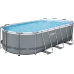 Kit Piscine hors sol tubulaire BESTWAY Power Steel™- 549 x 274 x 122 cm - Ovale (Avec filtre à cartouche, échelle, bâche,