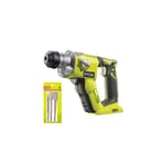 Pack Marteau perforateur RYOBI 18V One+ sans batterie ni chargeur R18SDS-0 - Kit 3 burins SDS+ RIOBY 1 pointe - 1 plat - 1 bêche -