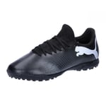 Puma Unisex Youth Future 7 Play Tt Jr Soccer Shoes, Puma Black-Puma White, 12 UK