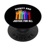 Dignity And Justice For All Human Rights Raised Hands PopSockets Adhesive PopGrip