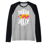 Jelly Bean Funny Candy Cute Snack Raglan Baseball Tee