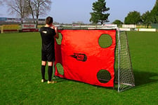 But de Foot en Acier 2,15m x 1,50m - POWERSHOT - Idéal pour Les Enfants dans Le Jardin - Mur de précision en Option ! (avec Mur de tir)