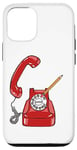 Coque pour iPhone 12/12 Pro Cadran rotatif vintage - Téléphone filaire - Couleur graphique rétro