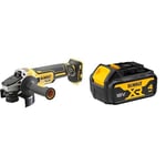 DEWALT - Meuleuse Burshless XR 18V 5Ah Li-Ion - DCG405NT-XJ - Meuleuse Électrique sans Fil avec Coffret TSTAK & Batterie XR 18V 4 Ah Li-Ion - DCB182-XJ - Compatible Avec Tous Les Outils