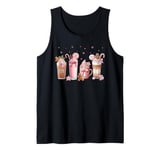 Ginger Man Cookies Christmas Coffee Latte Pink Xmas Season Tank Top