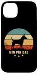 iPhone 14 Plus MIN PIN DAD retro sunset Design with Miniature Pinscher Case