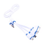 CABLE 4 EN 1 POUR SMARTPHONE APPLE MICRO USB ET USB 3.0 BLANC BLEU