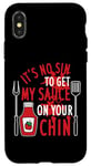 Coque pour iPhone X/XS Barbecue humoristique It's No Sin To Get My Sauce On Your Chin