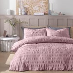 Habitat Seersucker Wide Stripe Lilac Bedding Set - Double