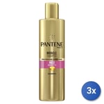 3x Pantene Miracle Shampooing 250 Ml. Ricci Parfaits