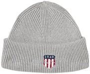 GANT Archive Shield Cotton Beanie Hat, Grey Melange, One Size