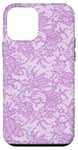 Coque pour iPhone 12 mini Vintage Mauve Dentelle Fleurs