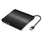 Lecteur/Graveur CD-DVD-RW USB 3.0 pour PC Lenovo Branchement Portable Externe (Noir)