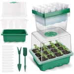 5 Pack Bac à Semis, Plateaux de Culture avec Couvercle Mini Serre pour Semis pour Germination, Culture des Plantes Fleurs (12 cellules par Plateau)