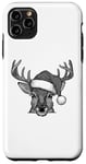 Coque pour iPhone 11 Pro Max renne gris avec chapeau du père Noël graphique