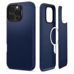 CYRILL by Spigen Kajuk Mag Case Compatible with iPhone 16 Pro Max (2024), Premium Vegan Leather Case [Compatible with MagSafe] - Navy