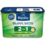 RIPOLIN - Peinture pour Murs & Plafonds Extrême - Sous-Couche Intégrée - Blanc Satin - 5 Litres, 382322