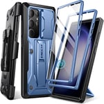 Tongate for Samsung Galaxy S23 Ultra Case, [Bulit-in Slide Camera Cover & Screen Protector] [2 Front Frame] Military Grade Shockproof S23 Ultra Phone Case with Kickstand & Belt-Clip 6.8", Blue