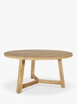 Nkuku Indali 4-6 Seater Round Mango Wood Dining Table, Natural