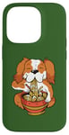 Coque pour iPhone 14 Pro Chien mignon mangeant des nouilles ramen