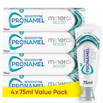 Sensodyne Pronamel Toothpaste Mineral Boost, Toothpaste Multipack for Acid Weakened Enamel Repair, Refreshing Peppermint, 4 x 75 ml